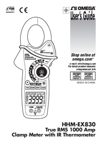 Thumbnail of document Manual - HHM-EX830 1000A Clamp Meters with Infrared Thermometer
